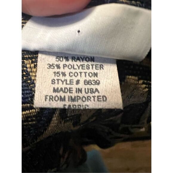 Habitat Blue & Gold Tapestry Boxy Art to Wear Jacket Size M - Picture 6 of 7